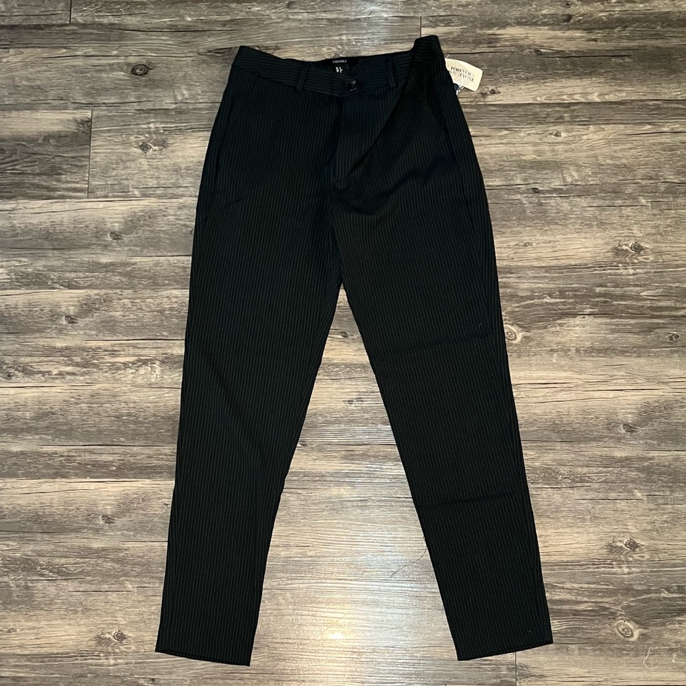 Black with White Pinstripe Dress Pants